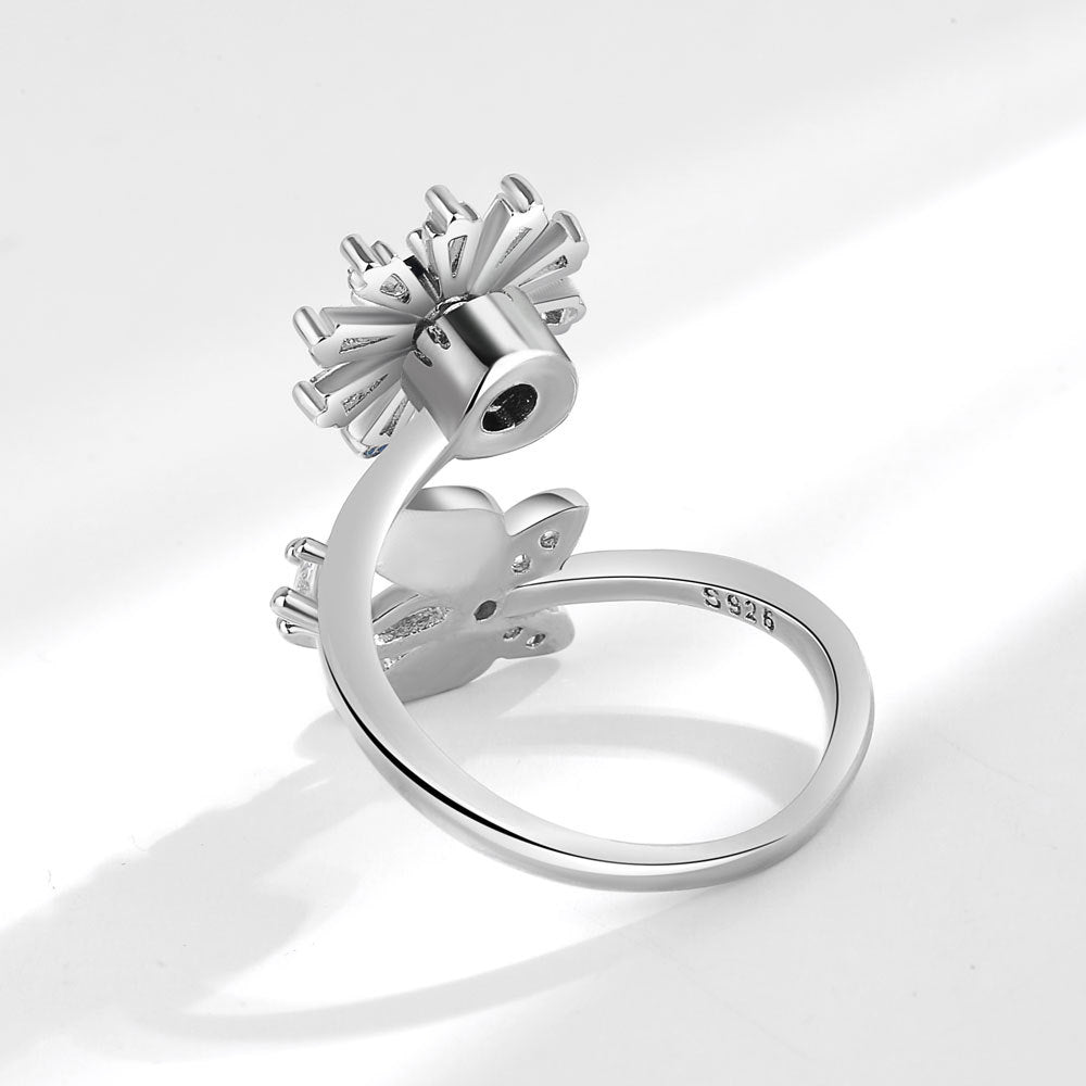 Solara's Butterfly Snowflake Rotating Anxiety Ring