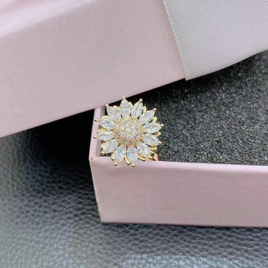 Sunflower Rotation Ring for Anxiety Relief